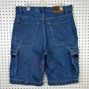 Webs Baggy Cargo Jean‎ Shorts Size 36 Hip Hop Jorts Wide Leg Skate Y2K 90s Blue